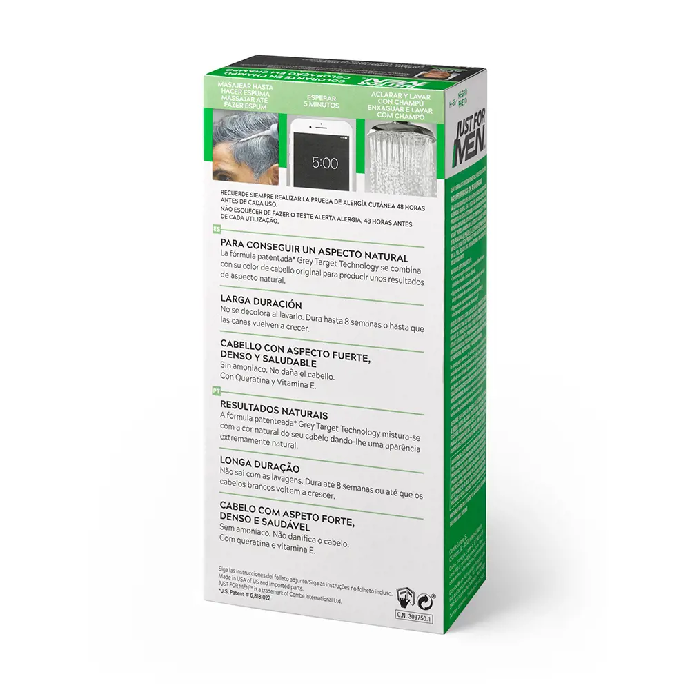 JUST FOR MEN COLORANTE en champoo #black 30 ml