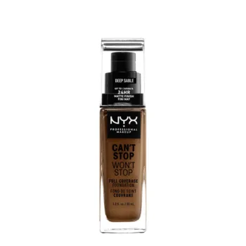NYX PROFESSIONAL MAKE UP CAN'T STOP WON'T STOP fondotinta a copertura totale #deep sable