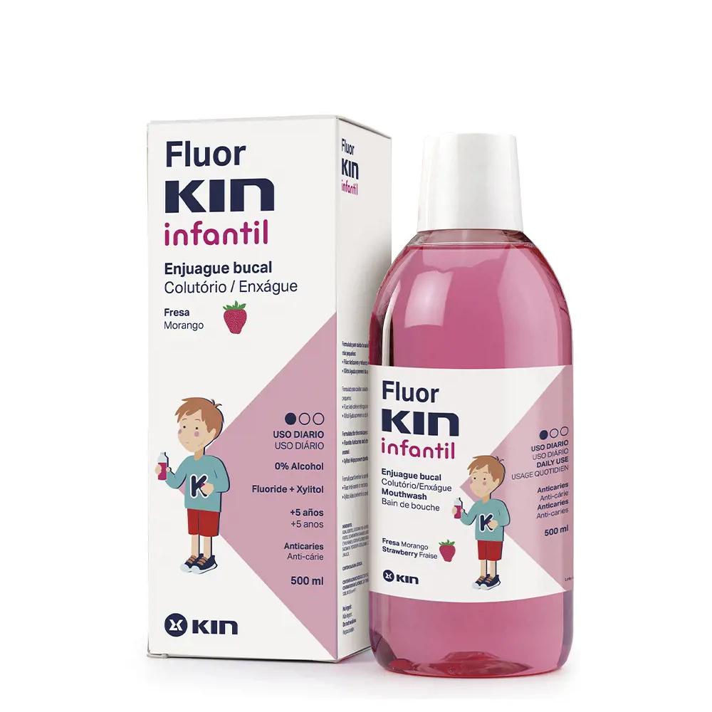 KIN FLUORKIN INFANTIL enjuague bucal anticaries #strawberry 500 ml KIN FLUORKIN INFANTIL enjuague bucal anticaries #strawberry 500 ml