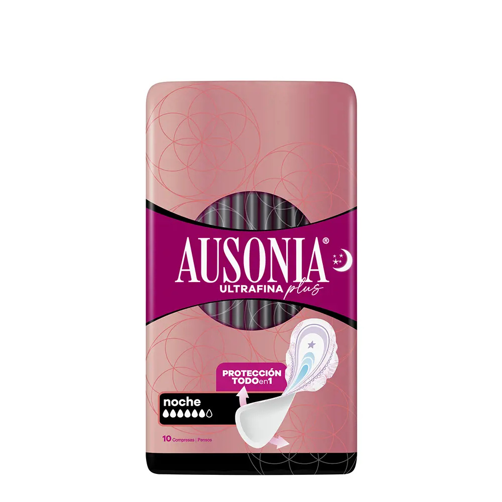 AUSONIA AUSONIA ULTRAFINA PLUS compresas night alas 10 u AUSONIA AUSONIA ULTRAFINA PLUS compresas night alas 10 u