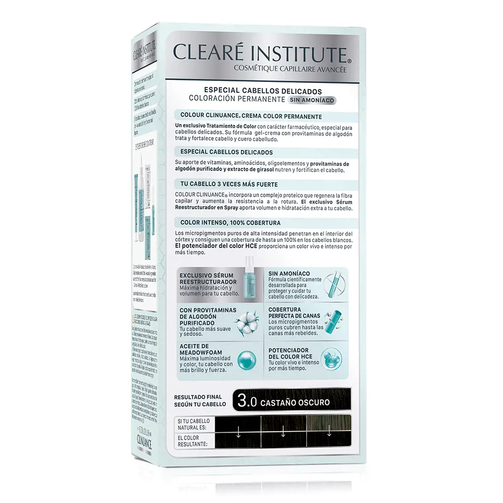CLEARÉ INSTITUTE COLOUR CLINUANCE delicate hair #3.0-dark chestnut 1 u