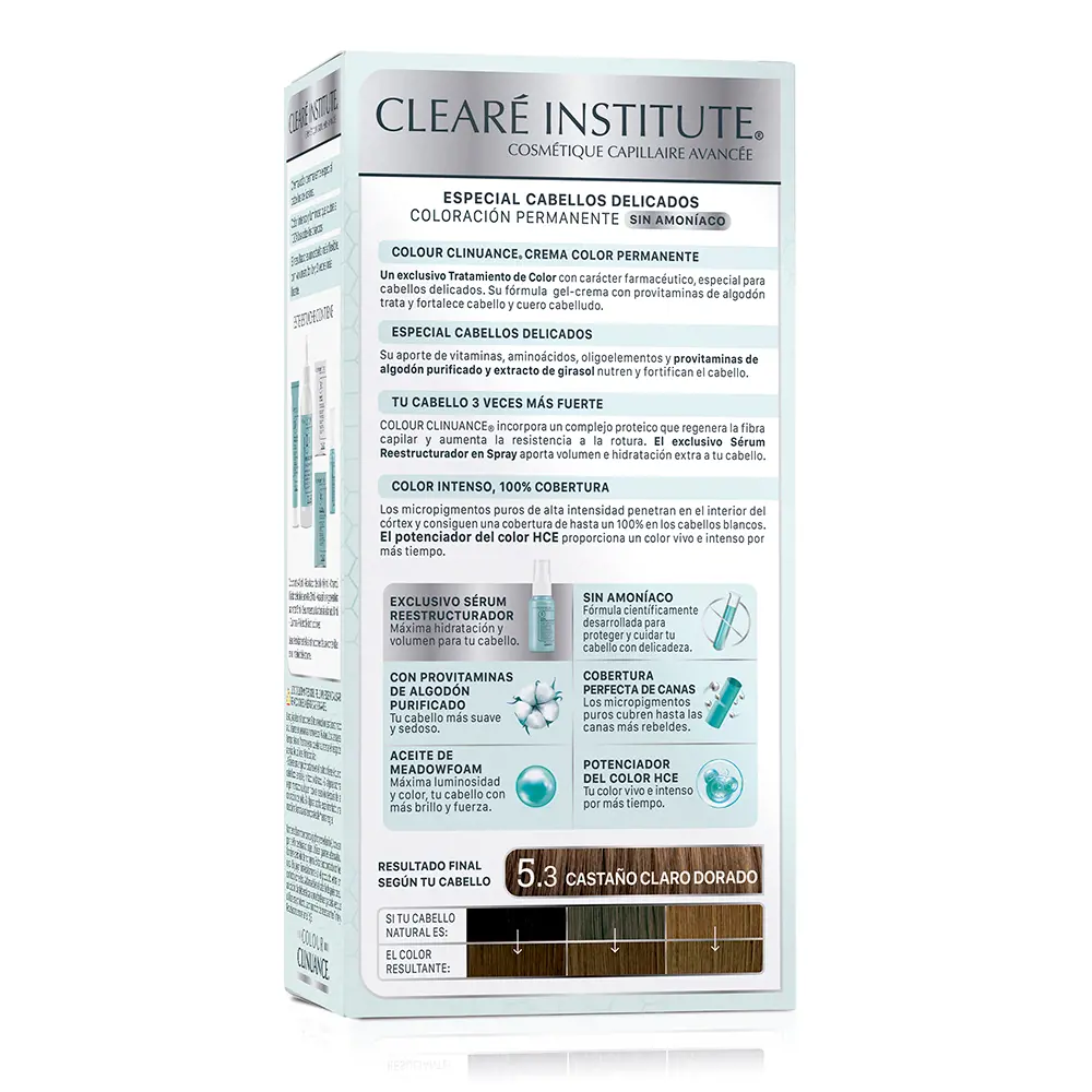 CLEARÉ INSTITUTE COLOUR CLINUANCE delicate hair #5.3-light chestnut dorado 1 u