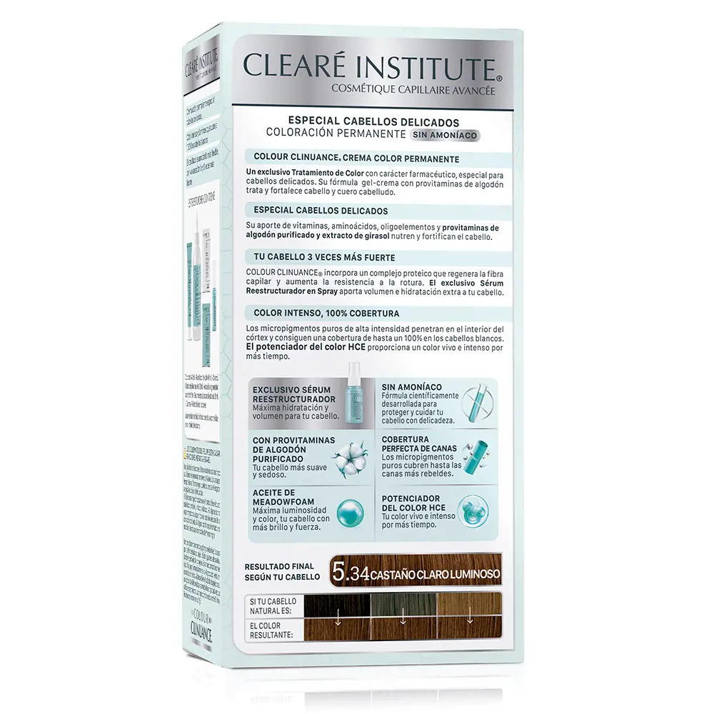 CLEARÉ INSTITUTE COLOUR CLINUANCE delicate hair #5.34-light chestnut luminoso 1 u