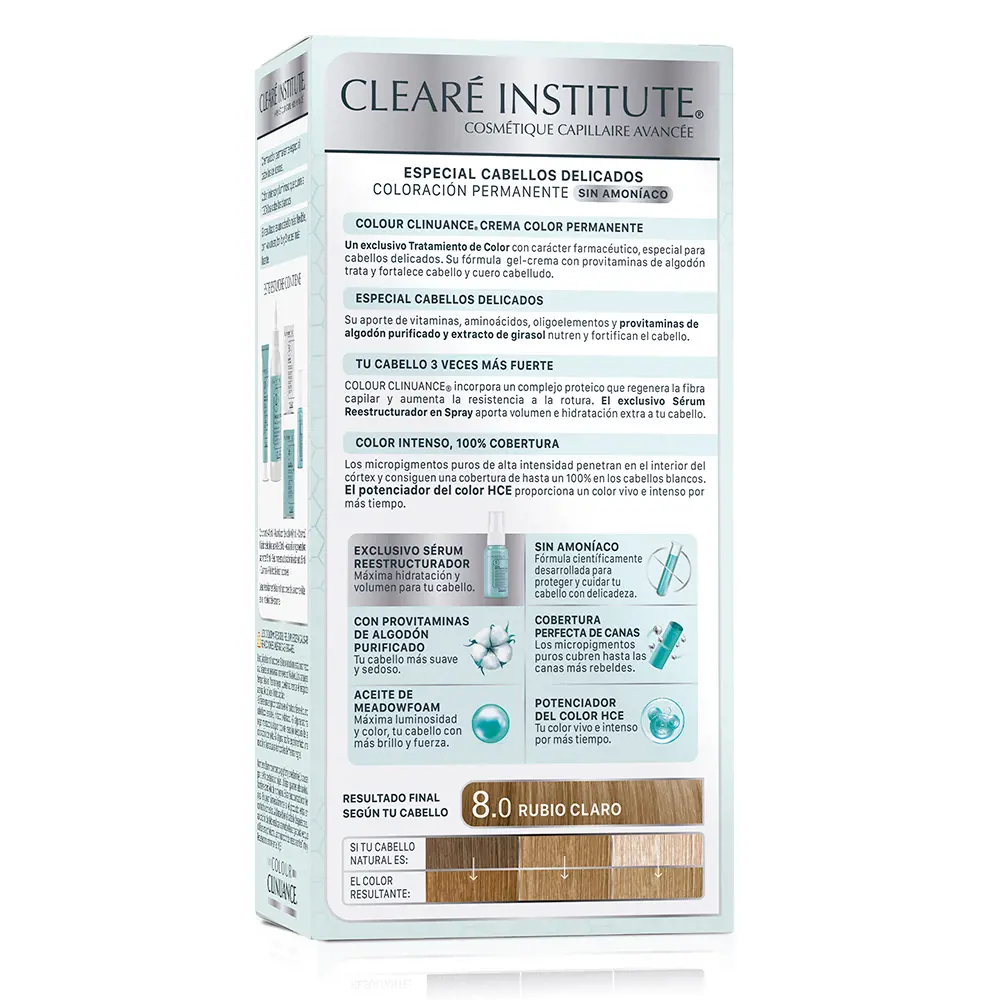 CLEARÉ INSTITUTE COLOUR CLINUANCE delicate hair #8.0-blonde clear 1 u