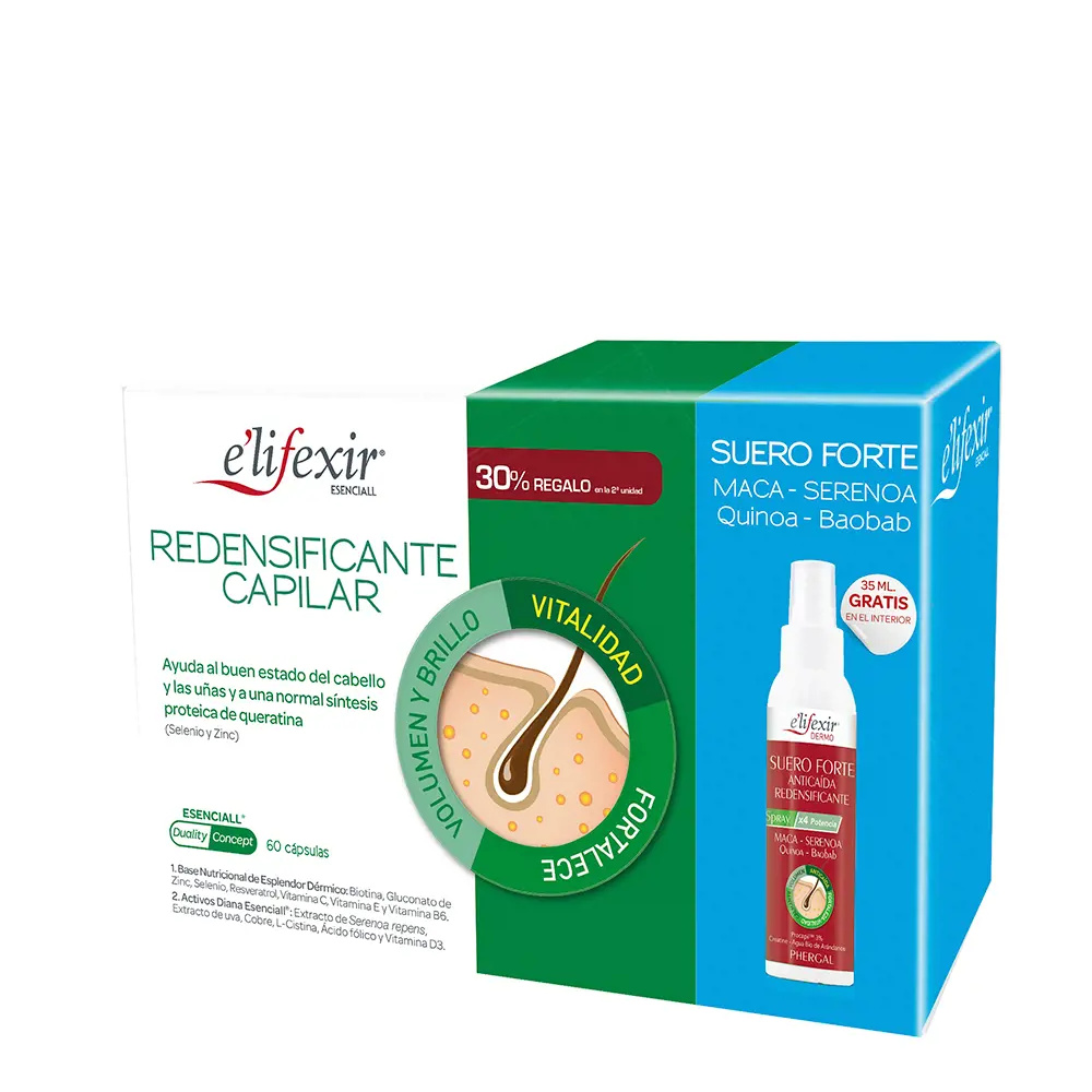 E'LIFEXIR+ ESENCIALL REDENSIFICANTE CAPILAR CAPSULAS set 2 pcs E'LIFEXIR+ ESENCIALL REDENSIFICANTE CAPILAR CAPSULAS set 2 pcs