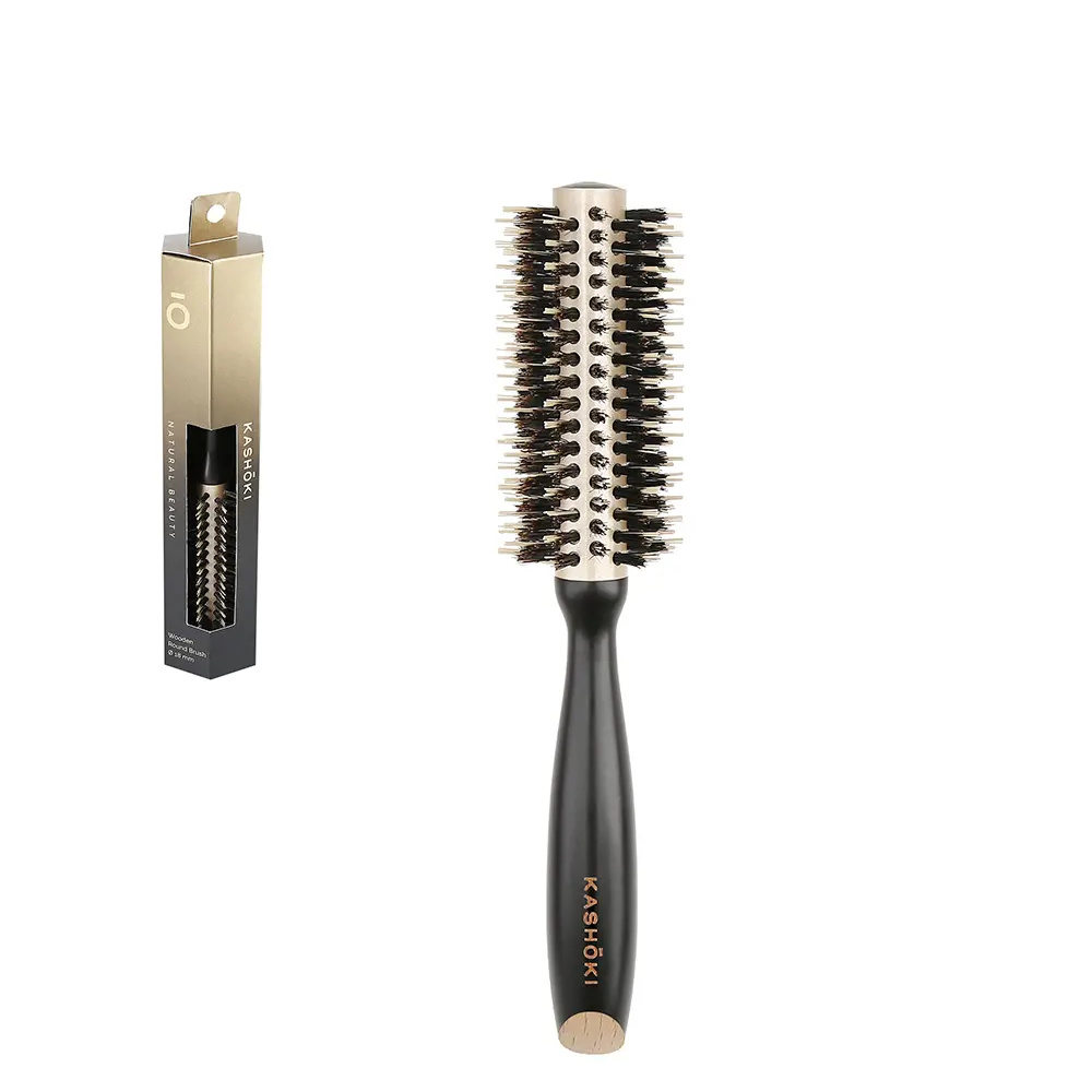 KASHŌKI NATURAL BEAUTY round wooden brush #18 mm 1 u KASHŌKI NATURAL BEAUTY round wooden brush #18 mm 1 u