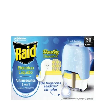 RAID Appareil FAMILLE ANTI-MOUSTIQUE + recharge 30 nuits