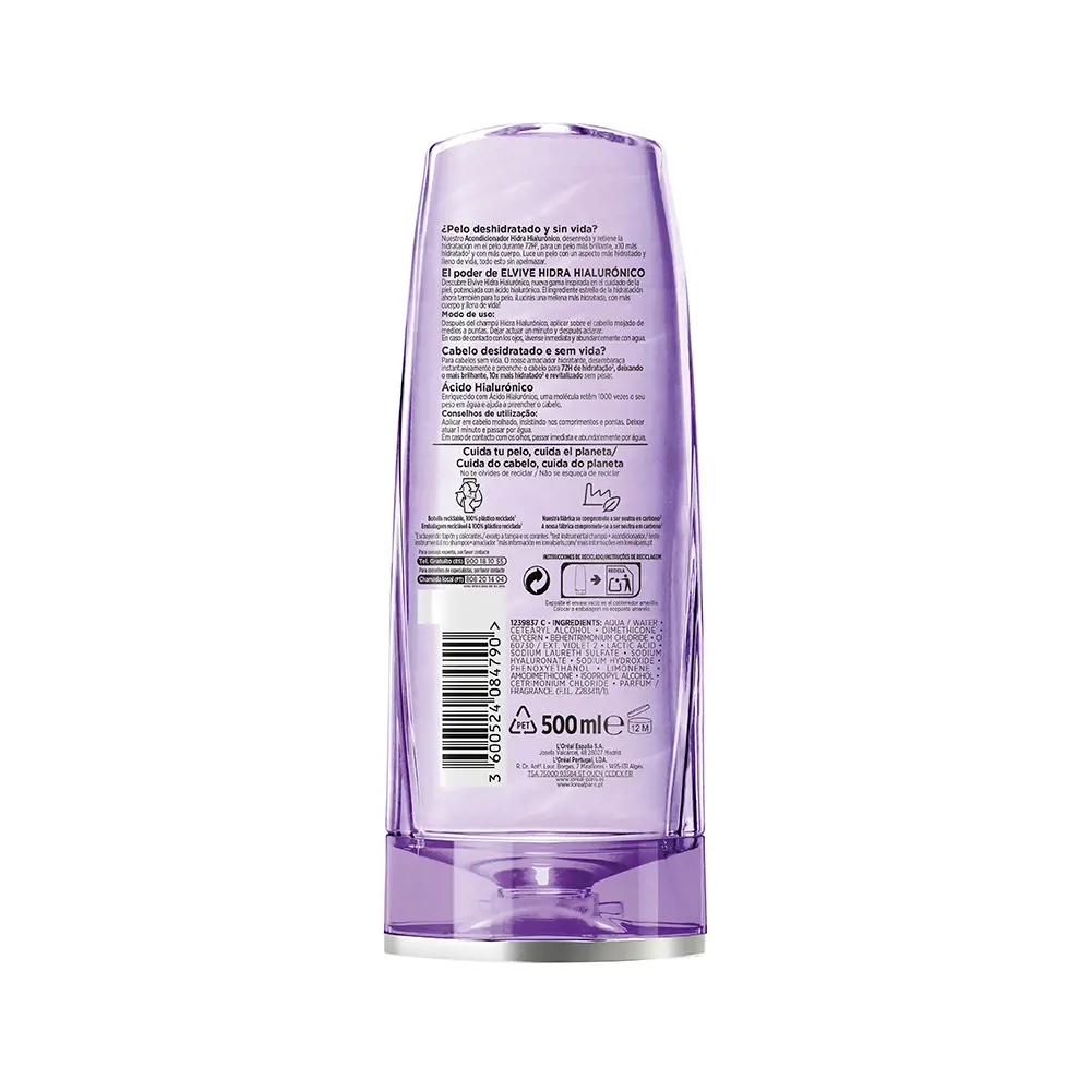 L'ORÉAL PARIS ELVIVE HYDRA HYALURONIC conditioner 72h hydration 500 ml