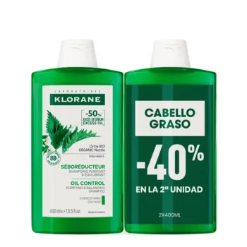 KLORANE NETTLE BIO Sebum-Regulating Shampoo for Oily Hair 2 x 400 ml