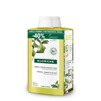 KLORANE CITRUS purifying shampoo for normal to oily hair duo pack 2 x 400 ml