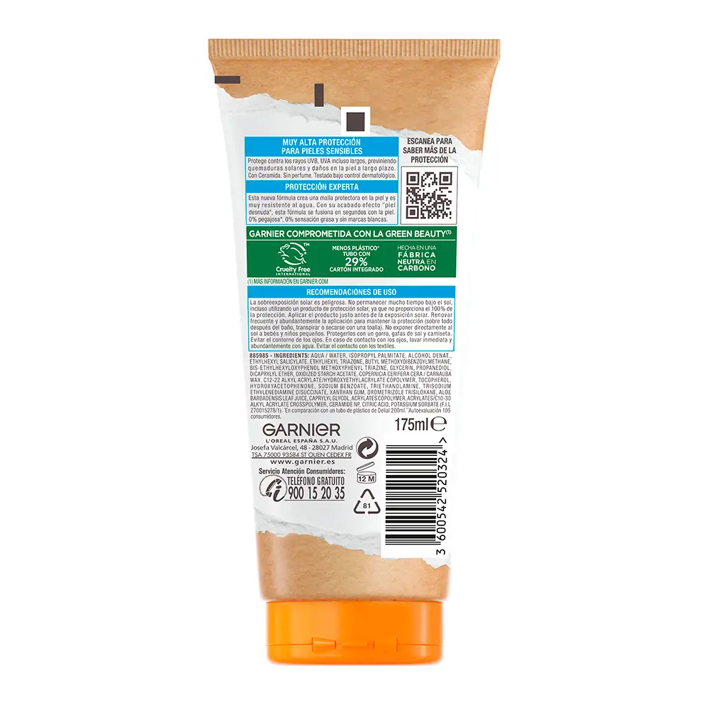 GARNIER SENSITIVE ADVANCED protective milk SPF50+ 175 ml