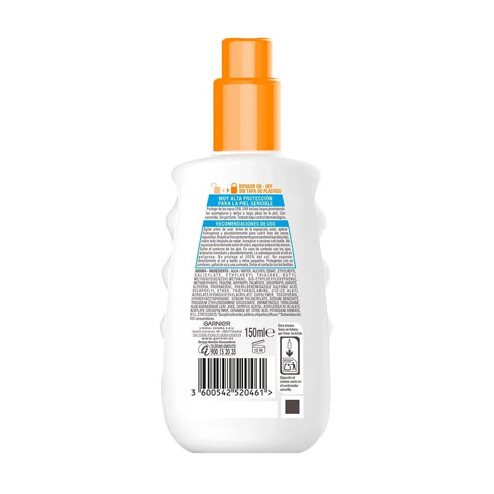 GARNIER SENSITIVE ADVANCED protective spray SPF50+ 150 ml