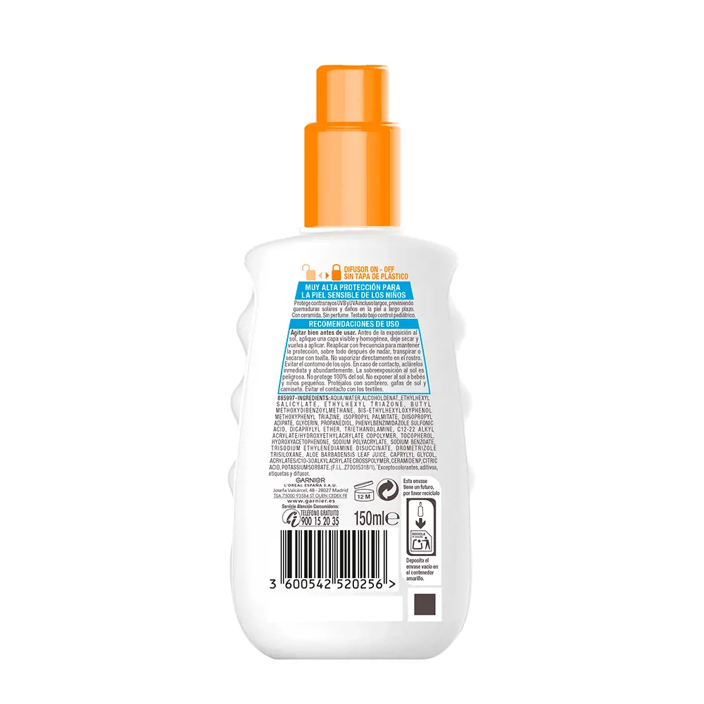GARNIER KIDS SENSITIVE ADVANCED protective spray SPF50+ 150 ml