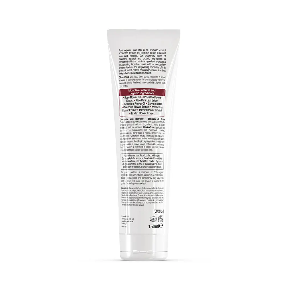 DR. ORGANIC ROSE OF DAMASCUS creamy facial cleanser 150 ml
