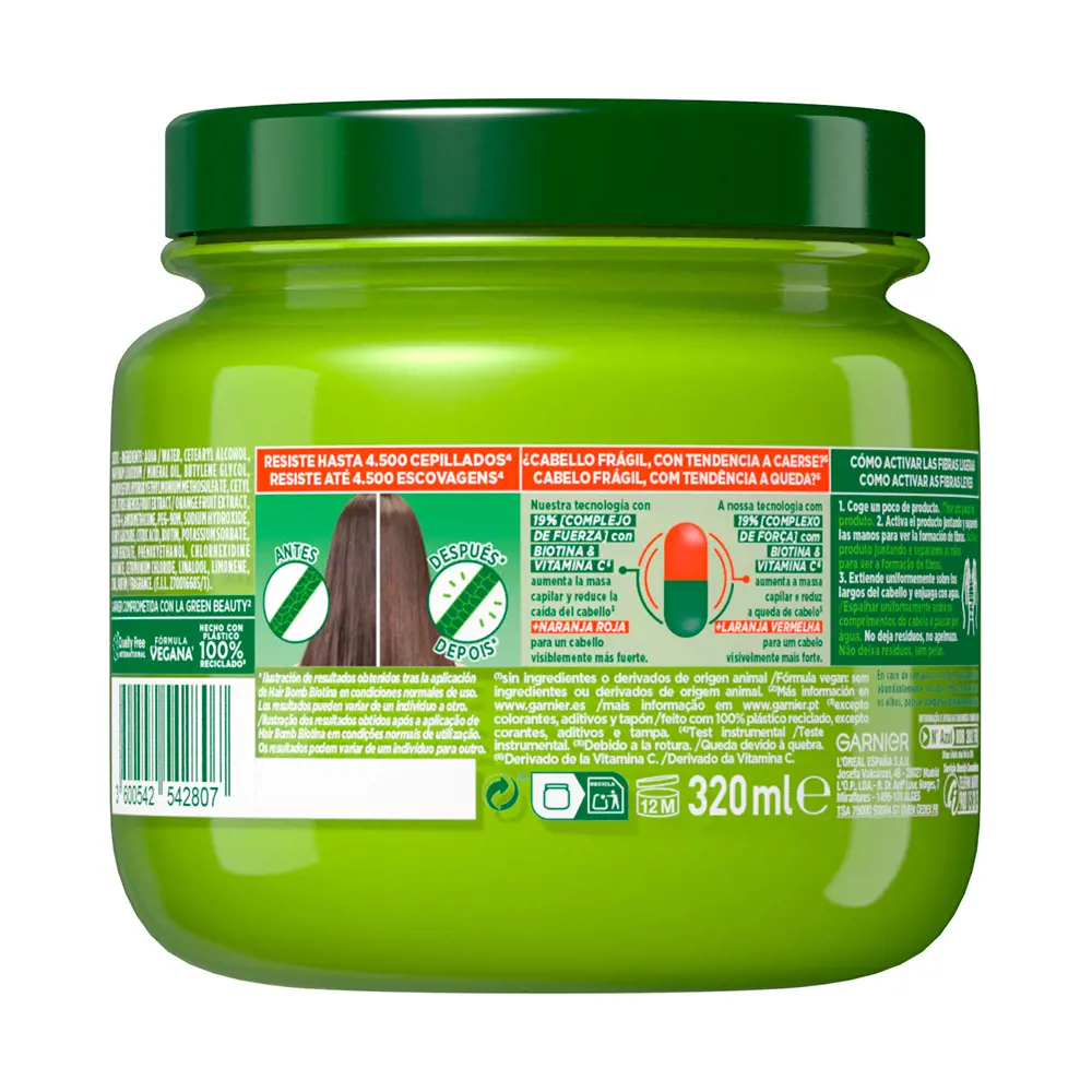 GARNIER FRUCTIS VITAMIN FORCE hair bomb biotin mask 320 ml GARNIER FRUCTIS VITAMIN FORCE hair bomb biotin mask 320 ml