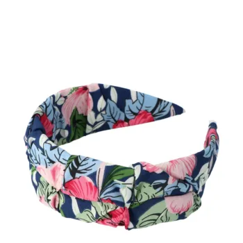 INCA HEADBAND tissu floral fond bleu 1 u
