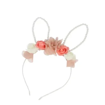 BANDEAU INCA avec oreilles de lapin et fleurs 1 u