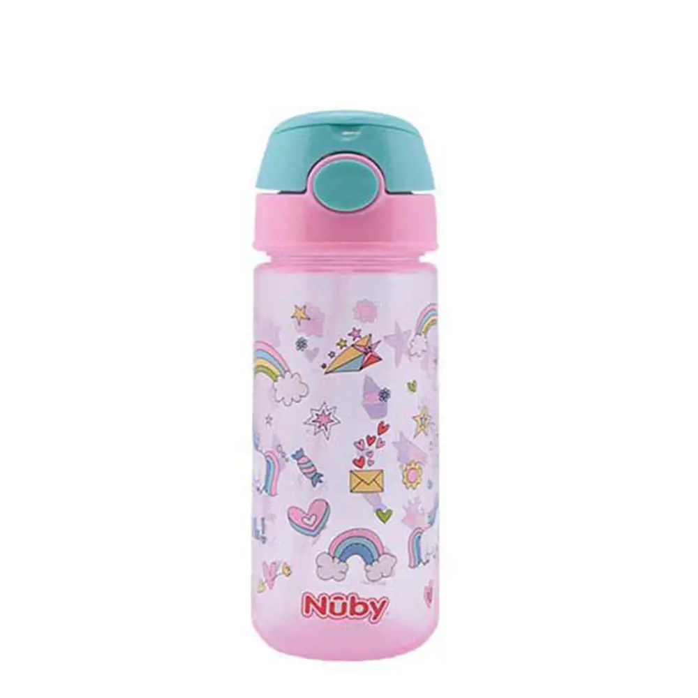 NÛBY MUG with button and soft straw 3 years+ #pink 540 ml 1 u NÛBY MUG with button and soft straw 3 years+ #pink 540 ml 1 u
