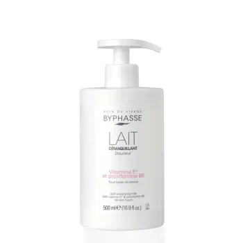 BYPHASSE DOUCEUR LAIT DEMAQUILLANT vitamine E et provitamine B5 500 ml