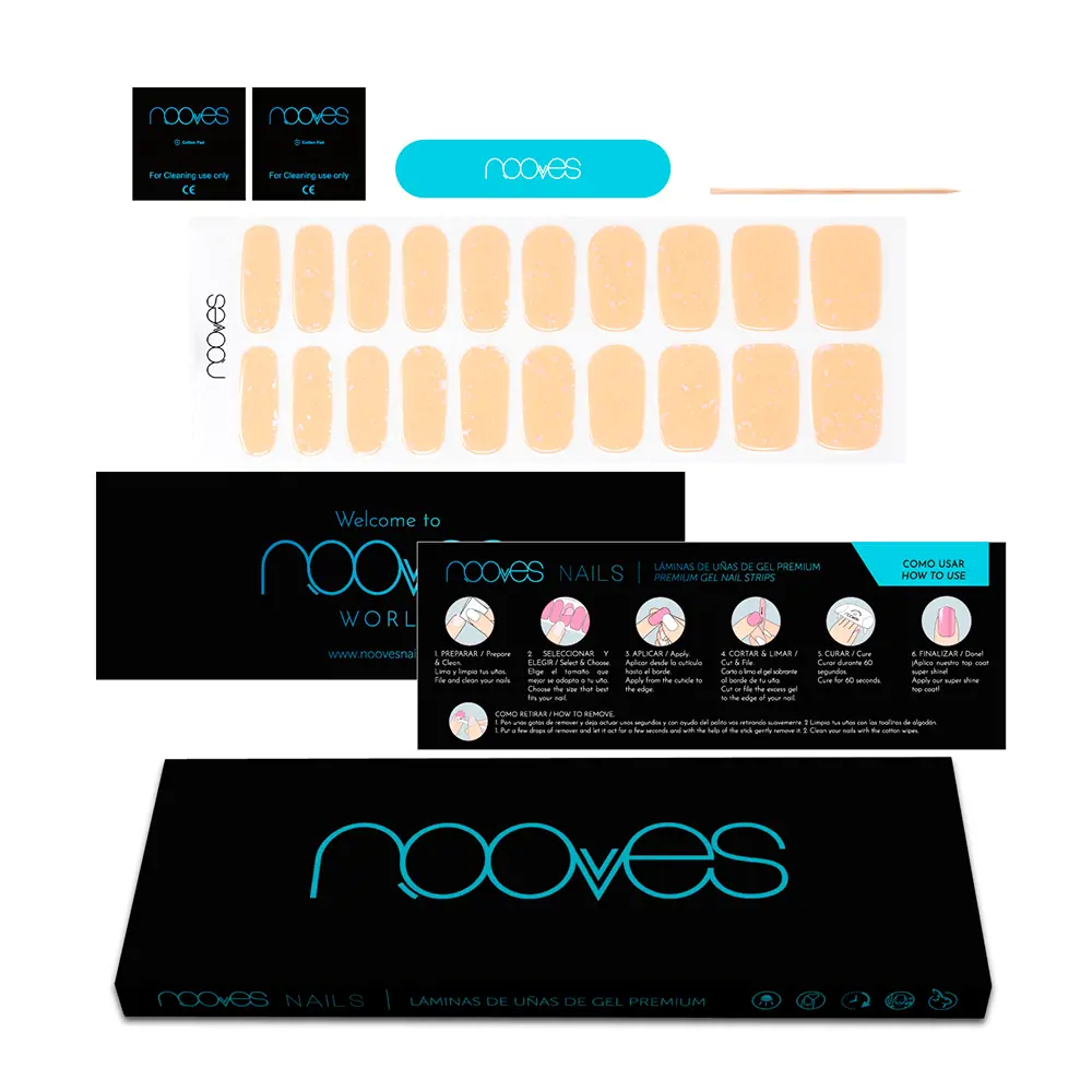 NOOVES GEL NAILS peach galettes premium luxe #metallic 20 u