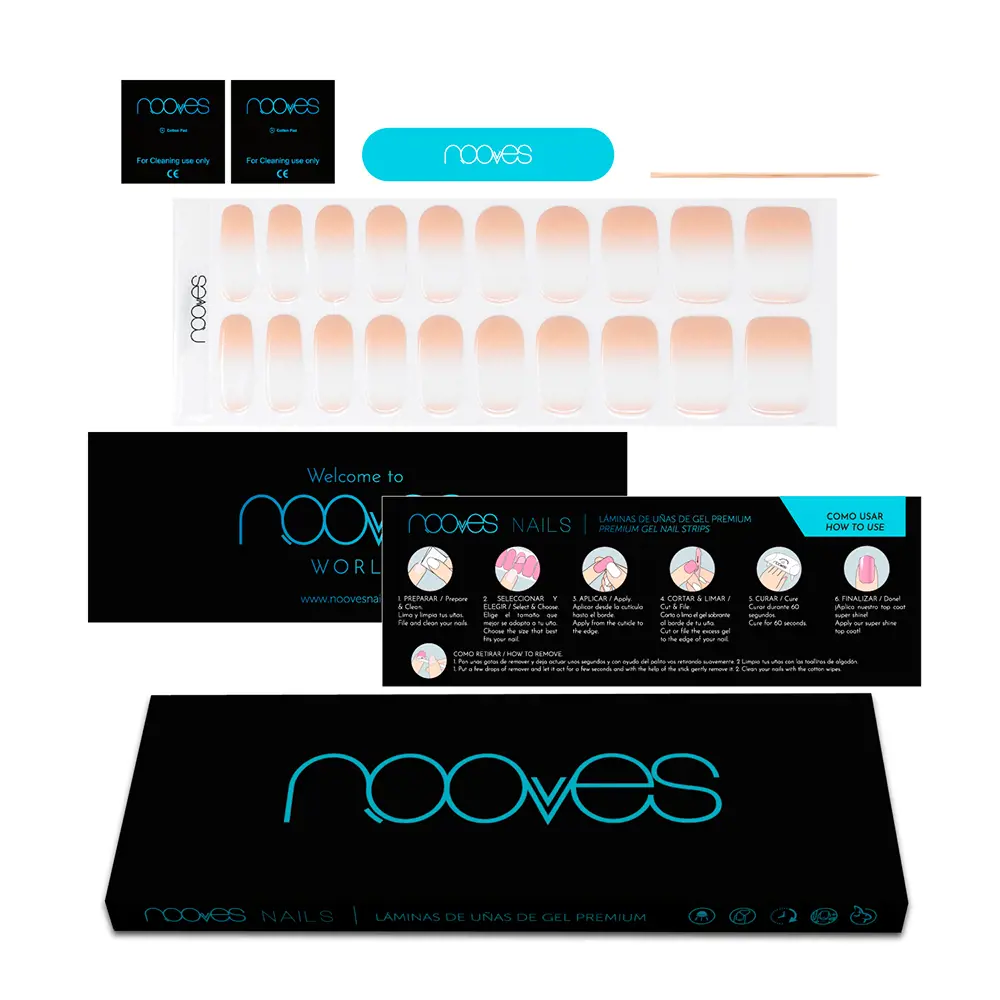 NOOVES GEL NAIL FILM nude baby boomer premium luxe #gradient 20 u
