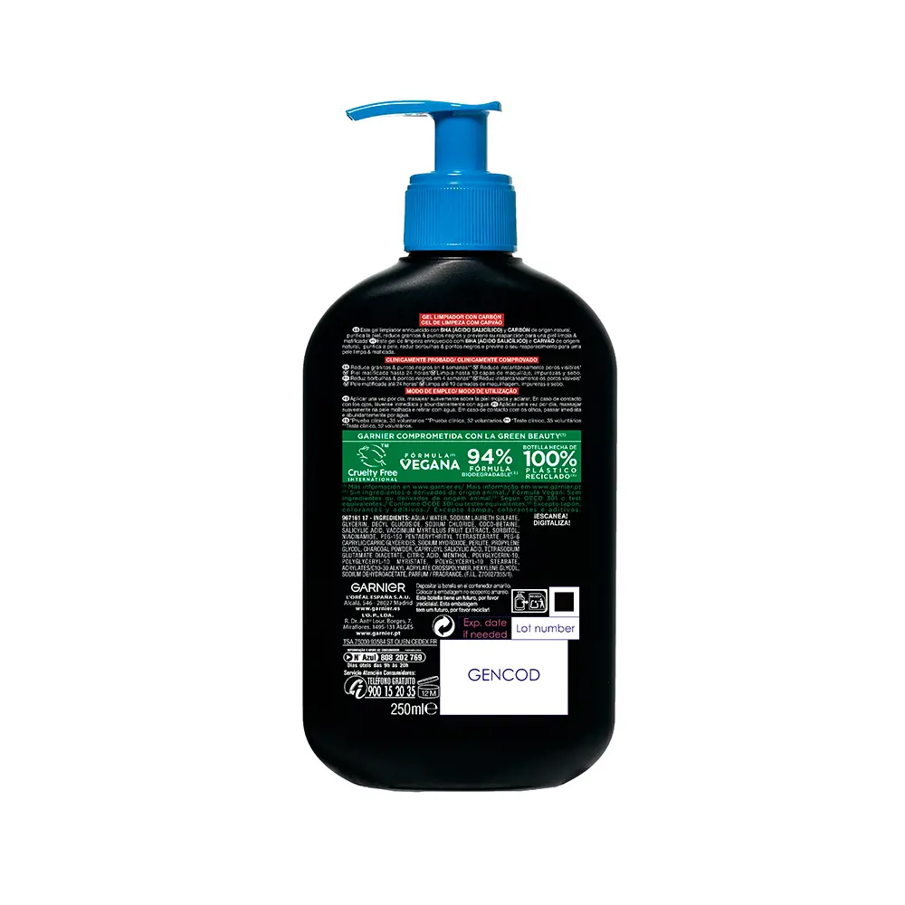 <span class="notranslate">GARNIER PURE ACTIVE</span> cleansing gel with charcoal 250 ml