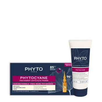 PHYTO PHYTOCYANE REACTION ANTI-FALL TREATMENT WOMEN LOT 2 pcs