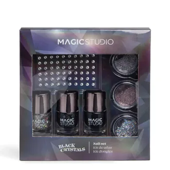 MAGIC STUDIO BLACK CRYSTALS NAIL LOT 7 pcs