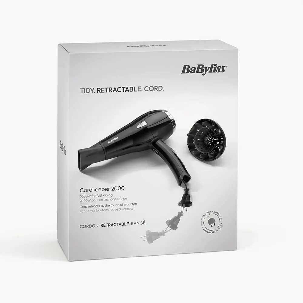 BABYLISS D374DE TROCKNER mit automatischem Kabelbinder 2000 W 1 Einheit