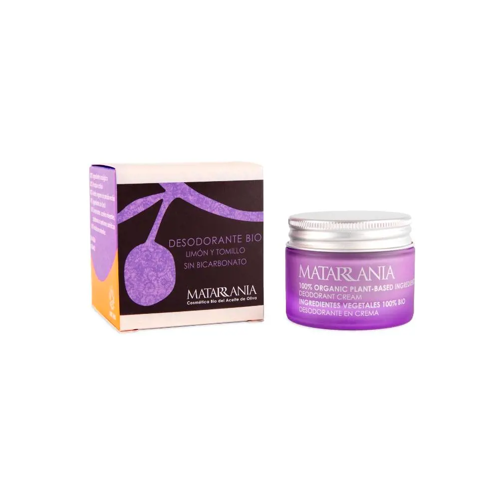 MATARRANIA BIO CREAM DEODORANT lemon and thyme without baking soda 30 ml