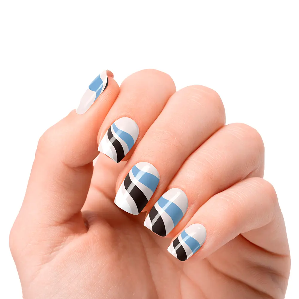 NOOVES Premium Glam GEL-NAGELBLÄTTER #fließender Stream 20 Einheiten