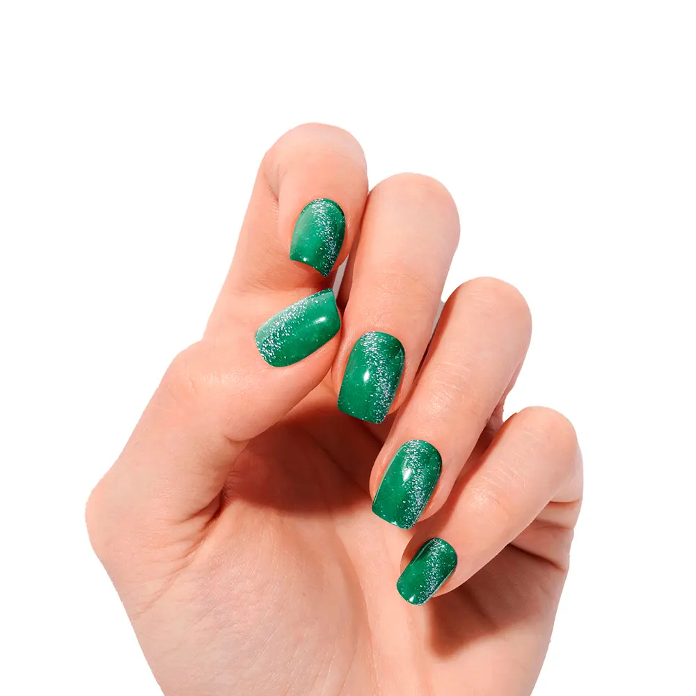 NOOVES Jade Glass Premium Glam GEL-NAGELBLÄTTER #Cat Eye Green 20 Stk