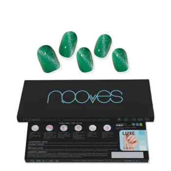 NOOVES Jade Glass Premium Glam GEL-NAGELBLÄTTER #Cat Eye Green 20 Stk