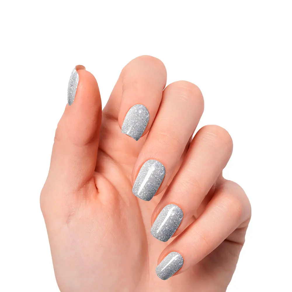 NOOVES Dazzling Diva Premium Glam #Glitter Grey GEL-NAGELBLÄTTER 20 Stk