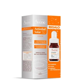 AVENE SOLAIRE HAUTE PROTECTION ANTI-AGING colored sunscreen SPF50+ set 2 pcs