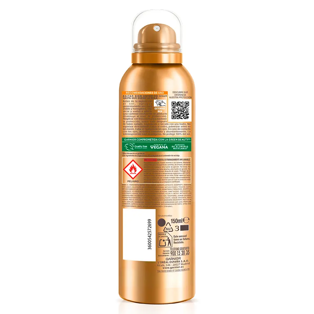 GARNIER DELIAL IDEAL BRONZE bruma protectora SPF50 150 ml