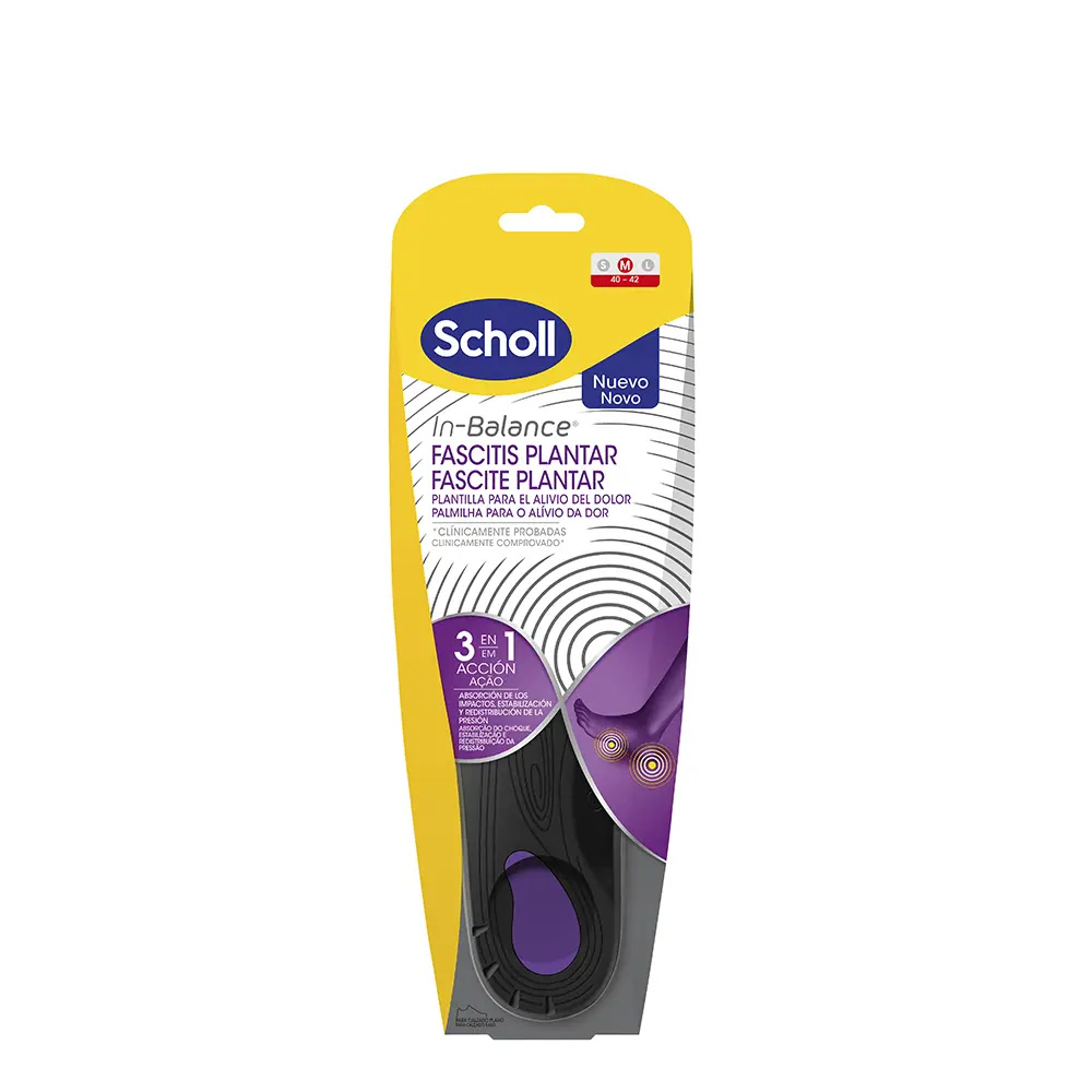 SCHOLL PLANTAR FASCITIS anti-pain insoles with in-balance 3 in 1 technology #Size M 40-42 1 u SCHOLL PLANTAR FASCITIS anti-pain insoles with in-balance 3 in 1 technology #Size M 40-42 1 u