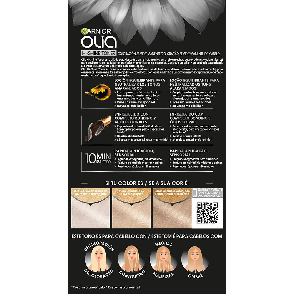 GARNIER OLIA HI SHINE TONER semi-permanent color neutralizer #10.01 platinum blonde 3 pcs