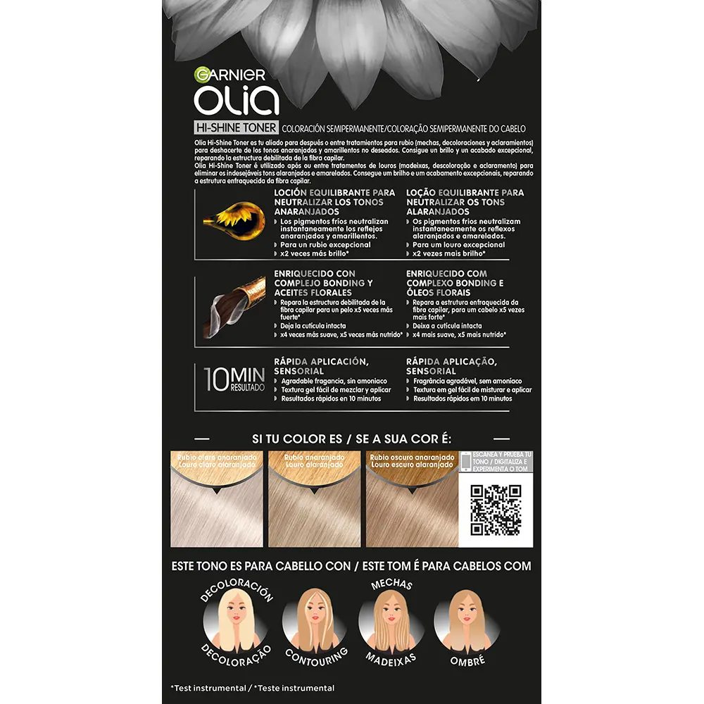 GARNIER OLIA HI SHINE TONER semi-permanent color neutralizer #9.1 ash blonde 3 pcs