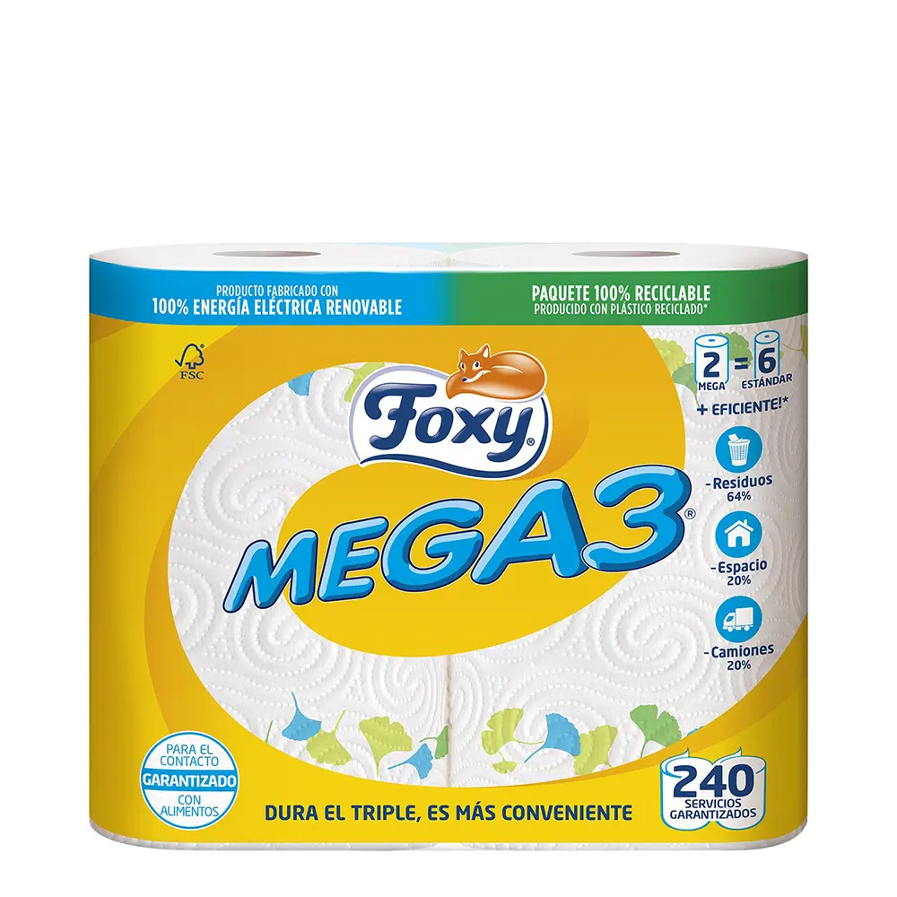 FOXY MEGA3 triple duration kitchen paper 2 rolls FOXY MEGA3 triple duration kitchen paper 2 rolls