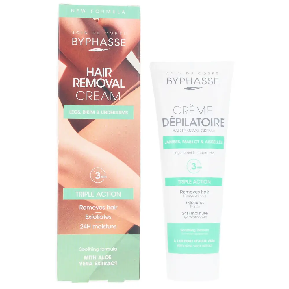 BYPHASSE CRÈME DÉPILATOIRE à l'extrait d'aloe vera 125 ml