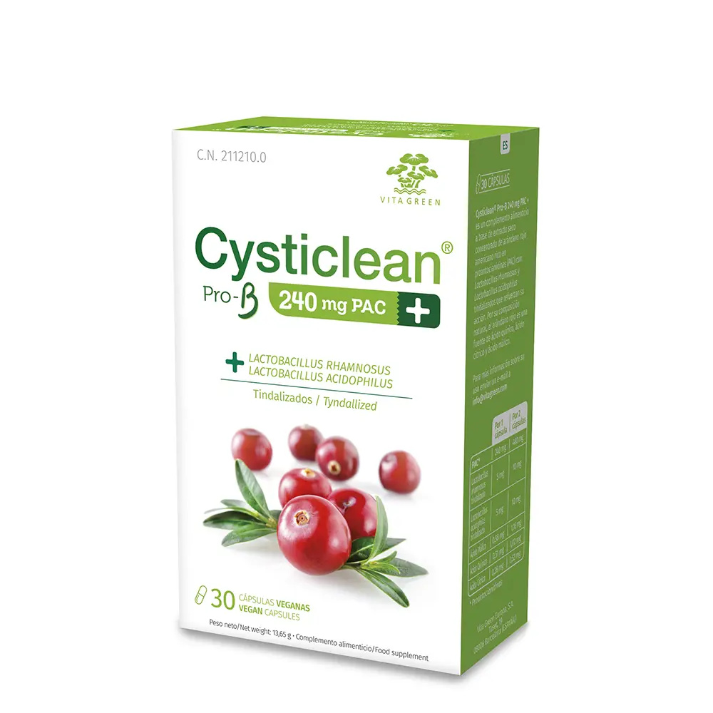 CYSTICLEAN CYSTICLEAN ProB 240 mg PAC and Probiotics with Cranberry capsules 30 units CYSTICLEAN CYSTICLEAN ProB 240 mg PAC and Probiotics with Cranberry capsules 30 units