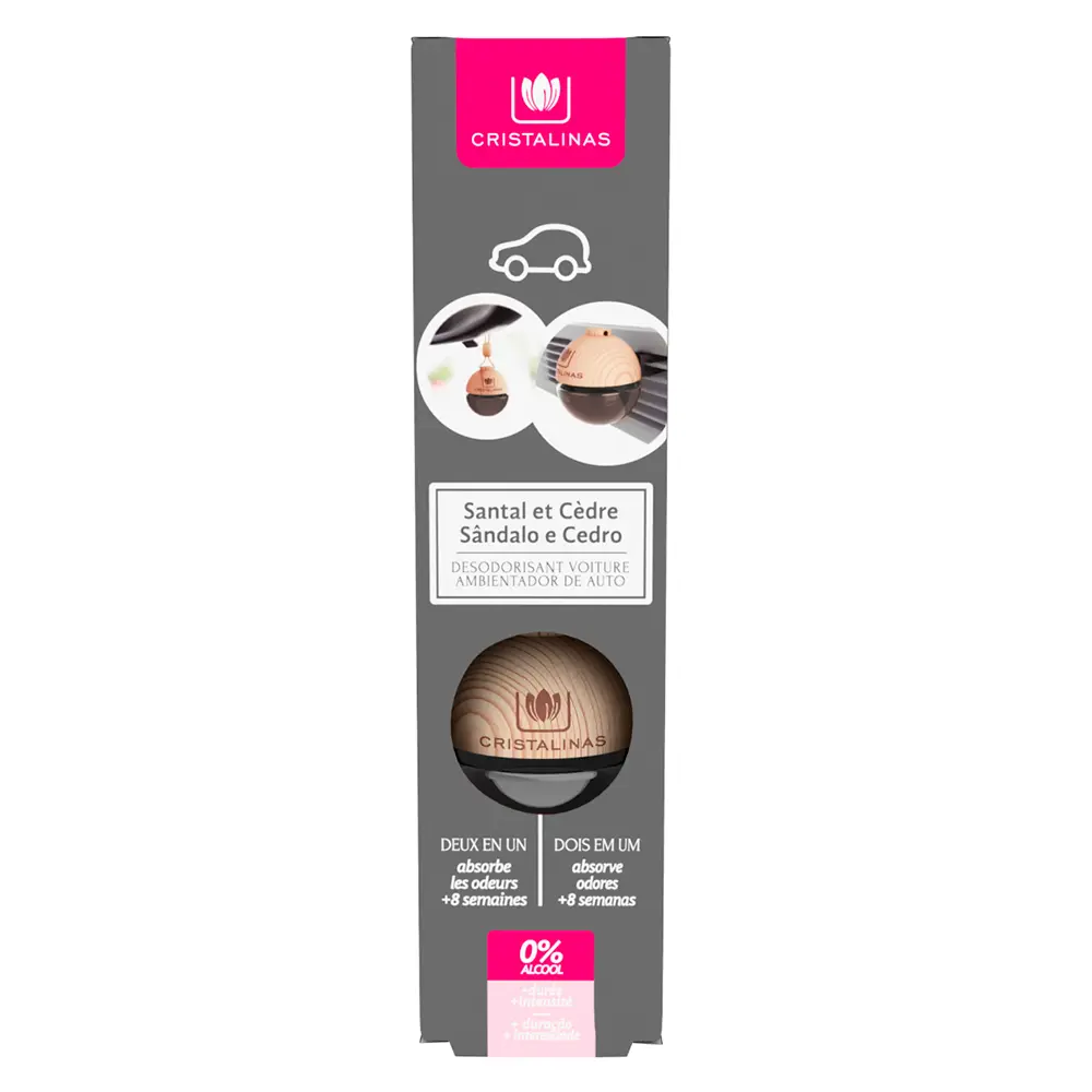 CRISTALINAS CAR air freshener 0% #sandalwood-cedar 6 gr