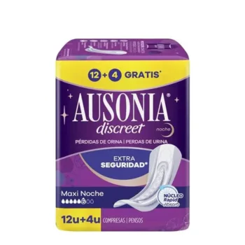 AUSONIA DISCREET maxi night incontinence pads 16 u