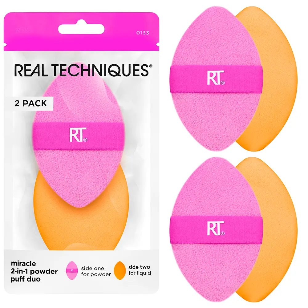 REAL TECHNIQUES MIRACLE 2 IN 1 powder puff duo 2 u REAL TECHNIQUES MIRACLE 2 IN 1 powder puff duo 2 u - Image 2