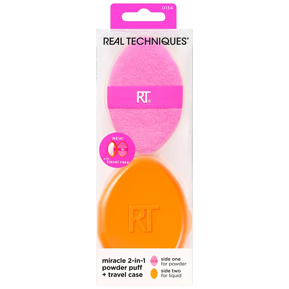 REAL TECHNIQUES MIRACLE 2 IN 1 powder puff + travel case 2 u REAL TECHNIQUES MIRACLE 2 IN 1 powder puff + travel case 2 u - Image 2