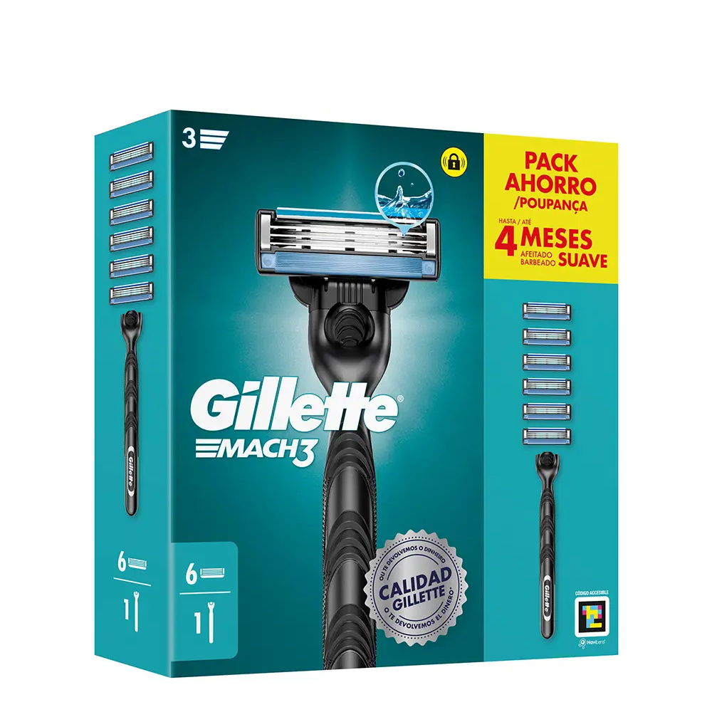 GILLETTE MACH 3 machine + 6 spare parts GILLETTE MACH 3 machine + 6 spare parts
