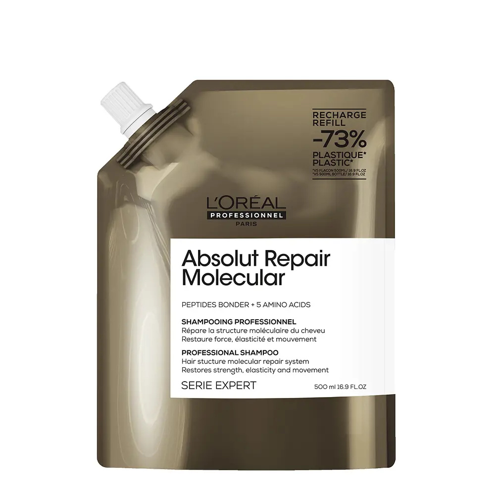 L’ORÉAL PROFESSIONNEL PARIS ABSOLUT REPAIR MOLECULAR professional sulfate-free shampoo for damaged hair refill 500 ml L’ORÉAL PROFESSIONNEL PARIS ABSOLUT REPAIR MOLECULAR professional sulfate-free shampoo for damaged hair refill 500 ml