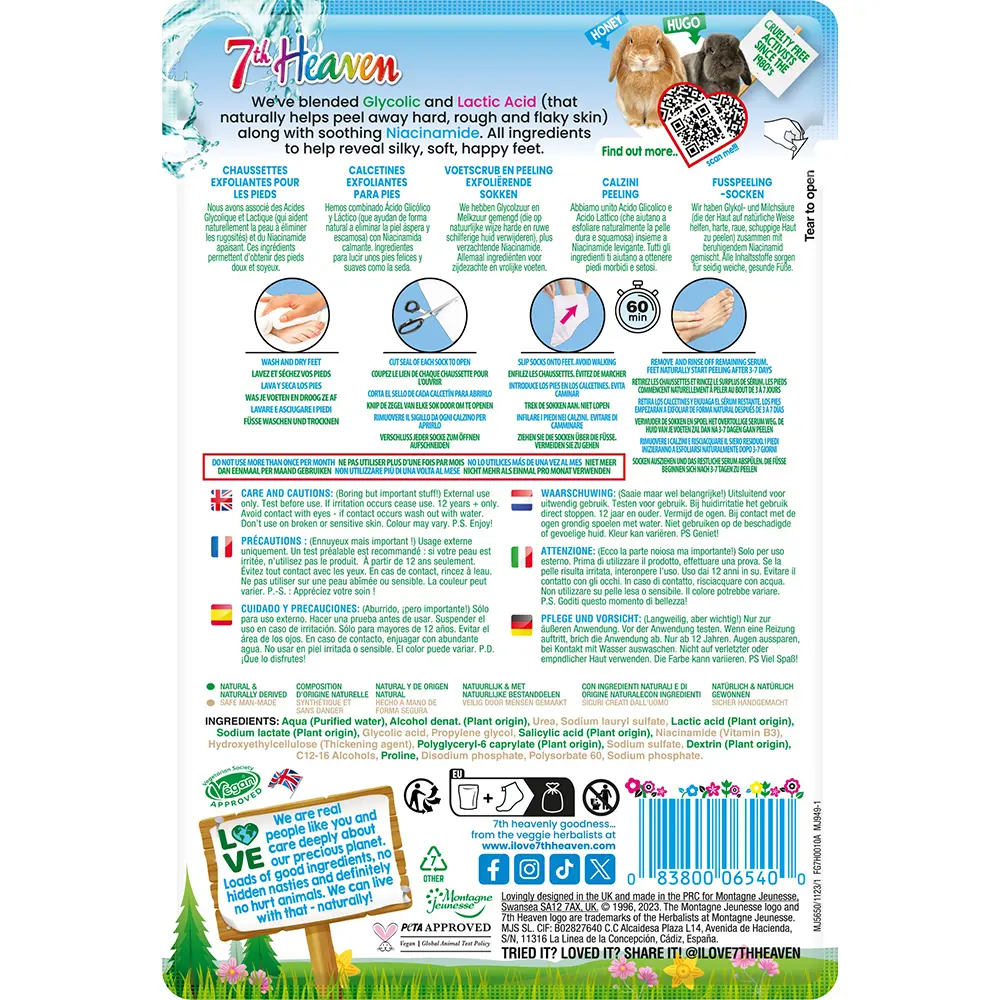 7TH HEAVEN FOOT PEEL exfoliating mask 1 unit