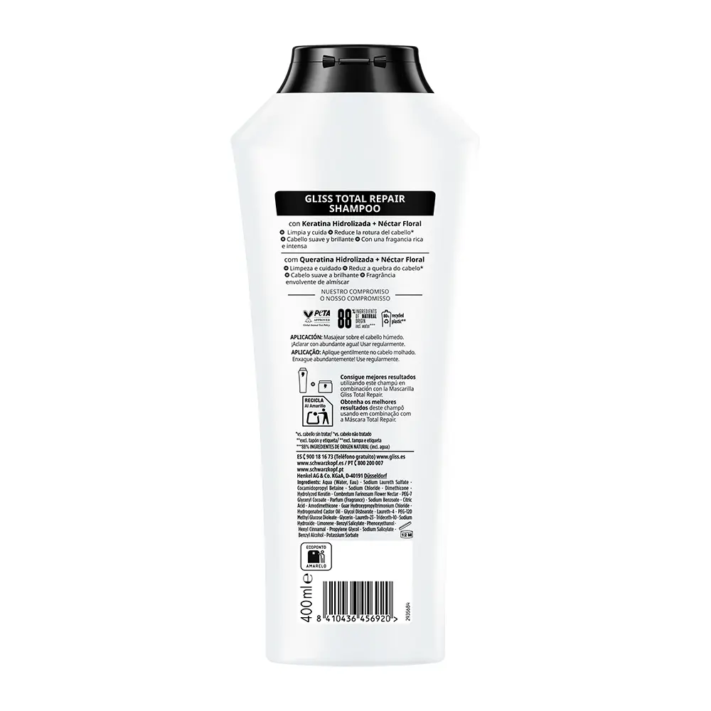 SCHWARZKOPF MASS MARKET GLISS TOTAL REPAIR shampoo 400 ml